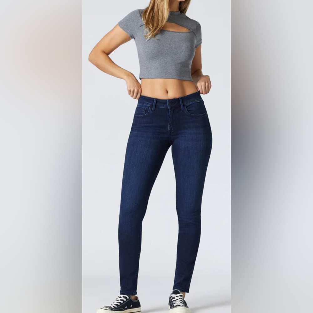 Mavi Dark Blue Mid Rise Women's Jeans